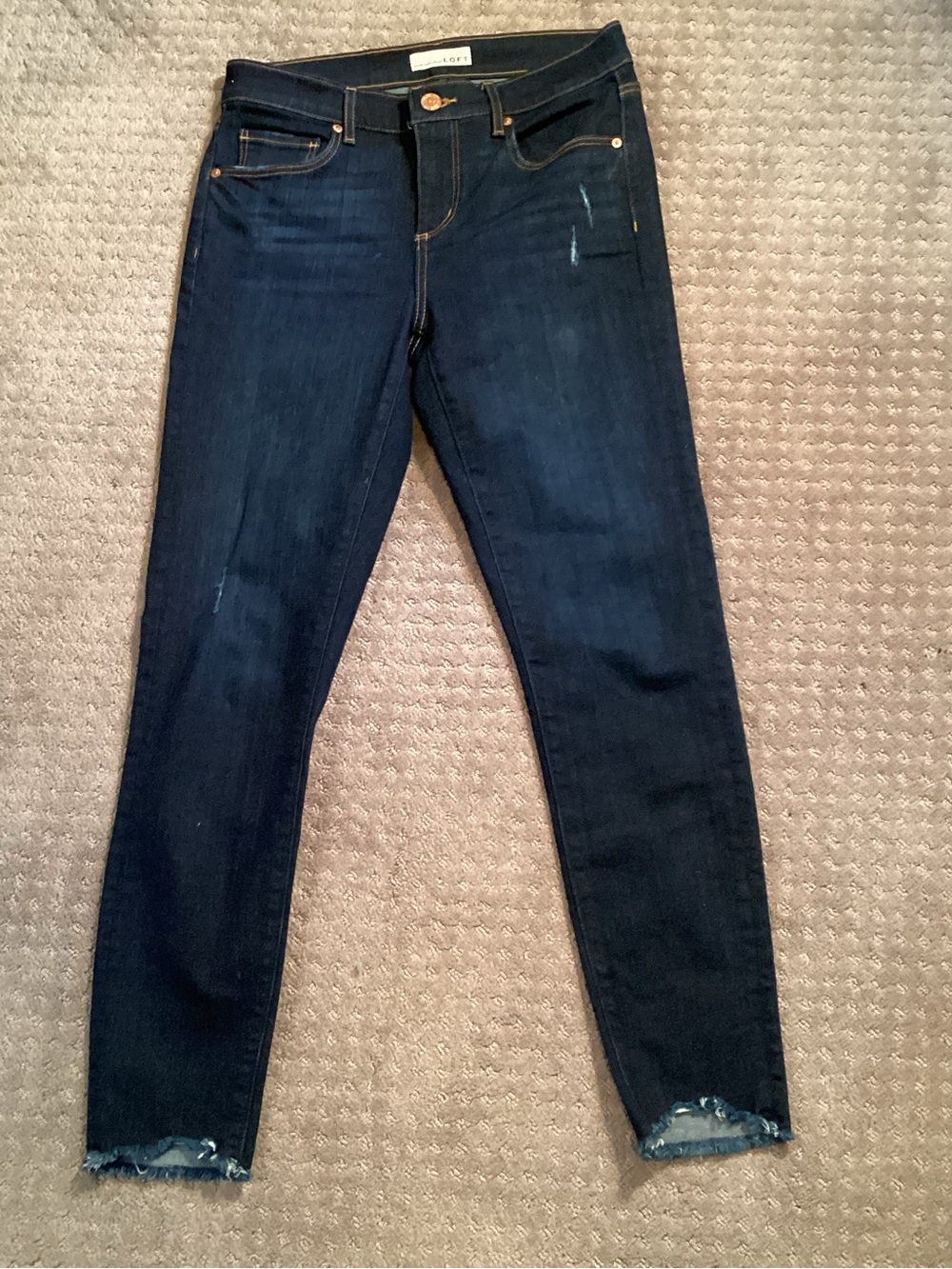 LOFT Indigo Modern Skinny Jeans with Subtle Whiskering,10”rise, sz27/4 - Picture 3 of 11